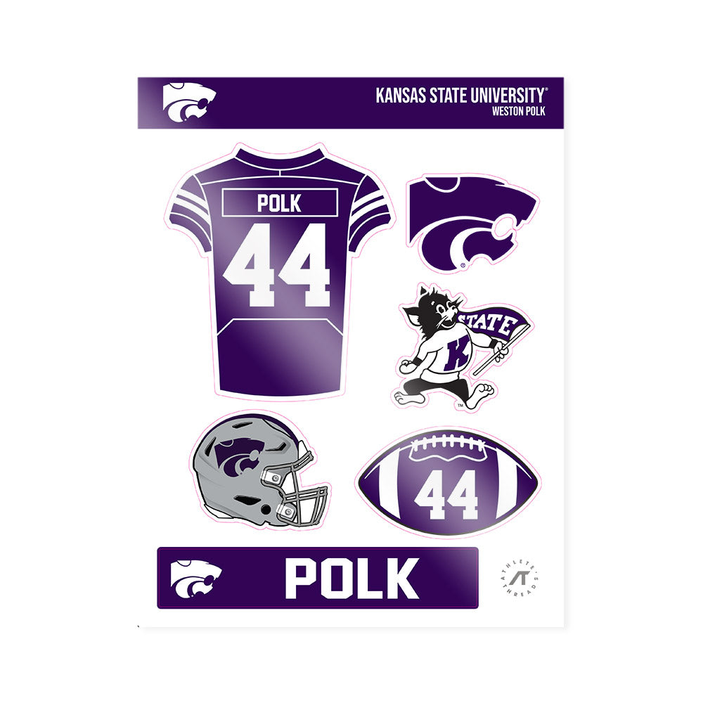 Kansas State - NCAA Football : Weston Polk - Sticker Sheet-0