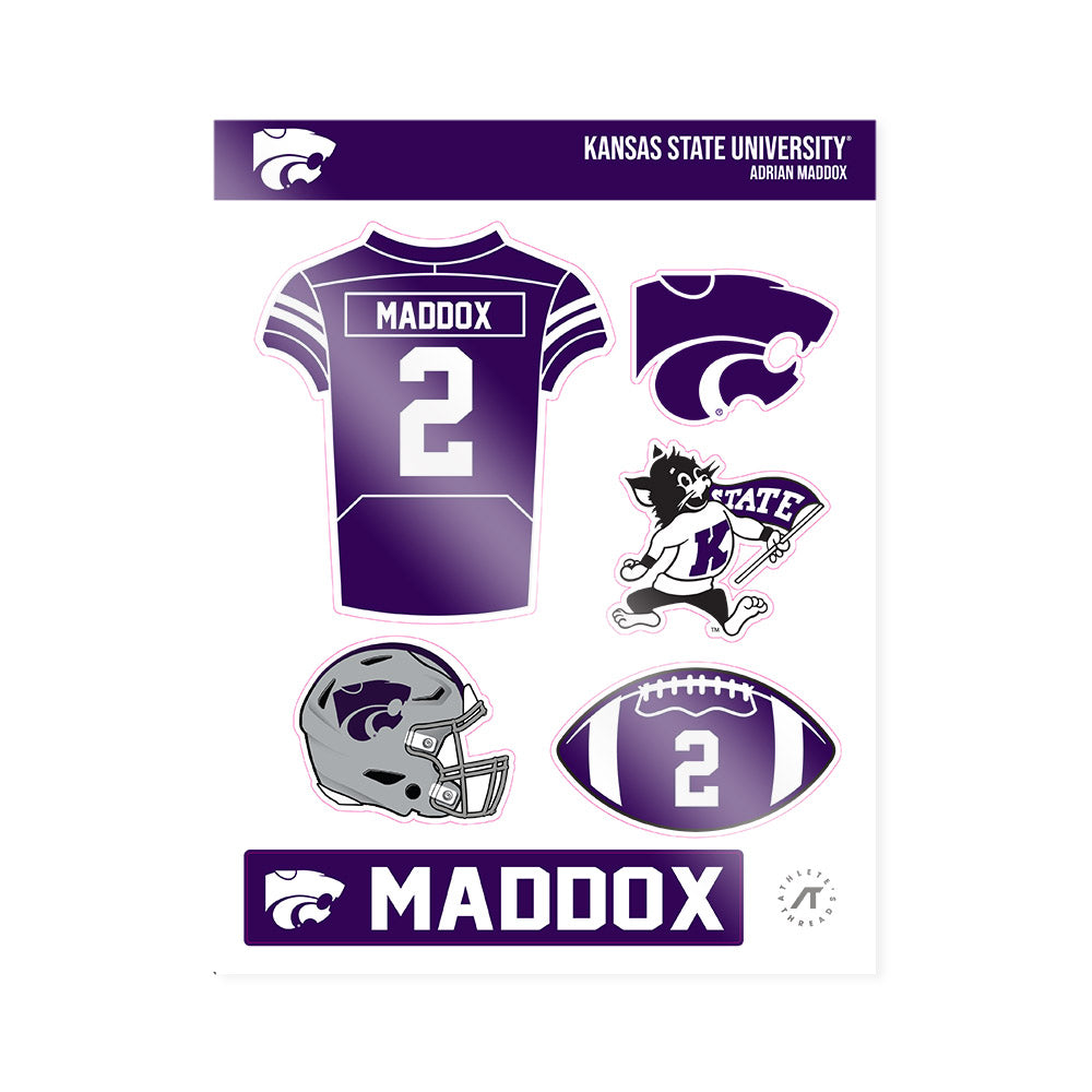 Kansas State - NCAA Football : Adrian Maddox - Sticker Sheet-0