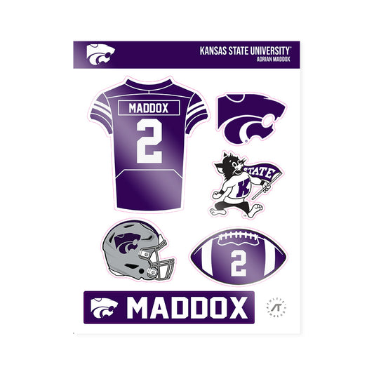 Kansas State - NCAA Football : Adrian Maddox - Sticker Sheet-0