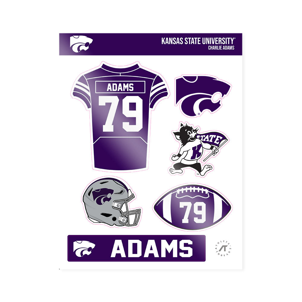 Kansas State - NCAA Football : Charlie Adams - Sticker Sheet-0