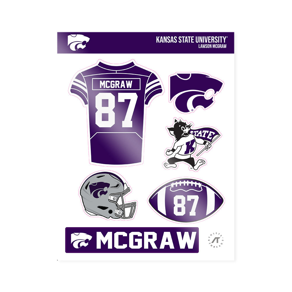 Kansas State - NCAA Football : Lawson Mcgraw - Sticker Sheet-0