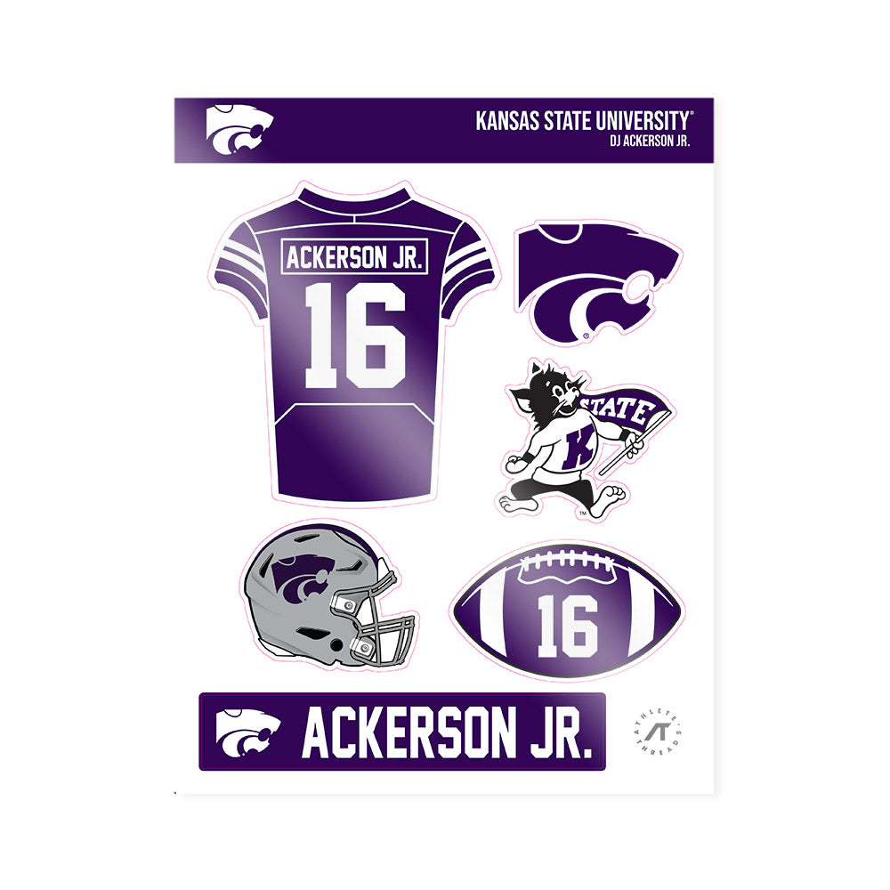 Kansas State - NCAA Football : Dj Ackerson Jr. - Sticker Sheet-0