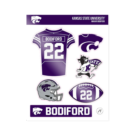 Kansas State - NCAA Football : Makari Bodiford - Sticker Sheet-0