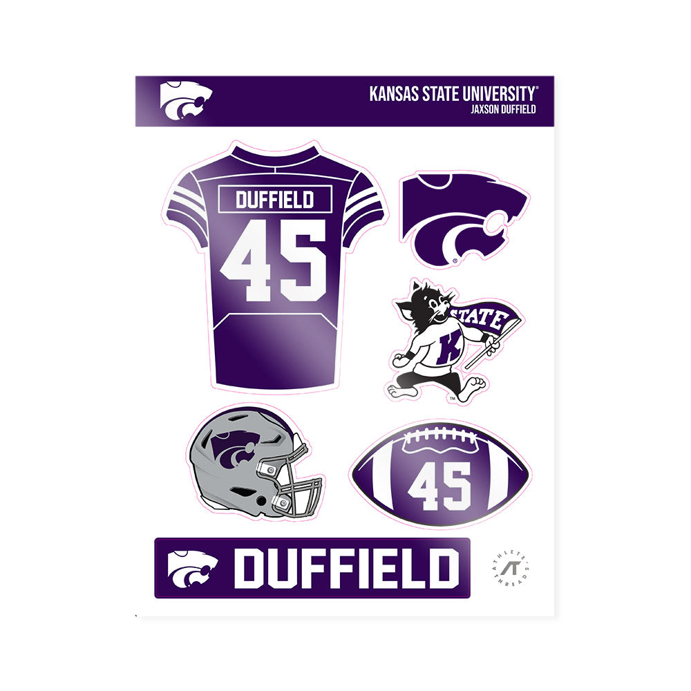 Kansas State - NCAA Football : Jaxson Duffield - Sticker Sheet-0