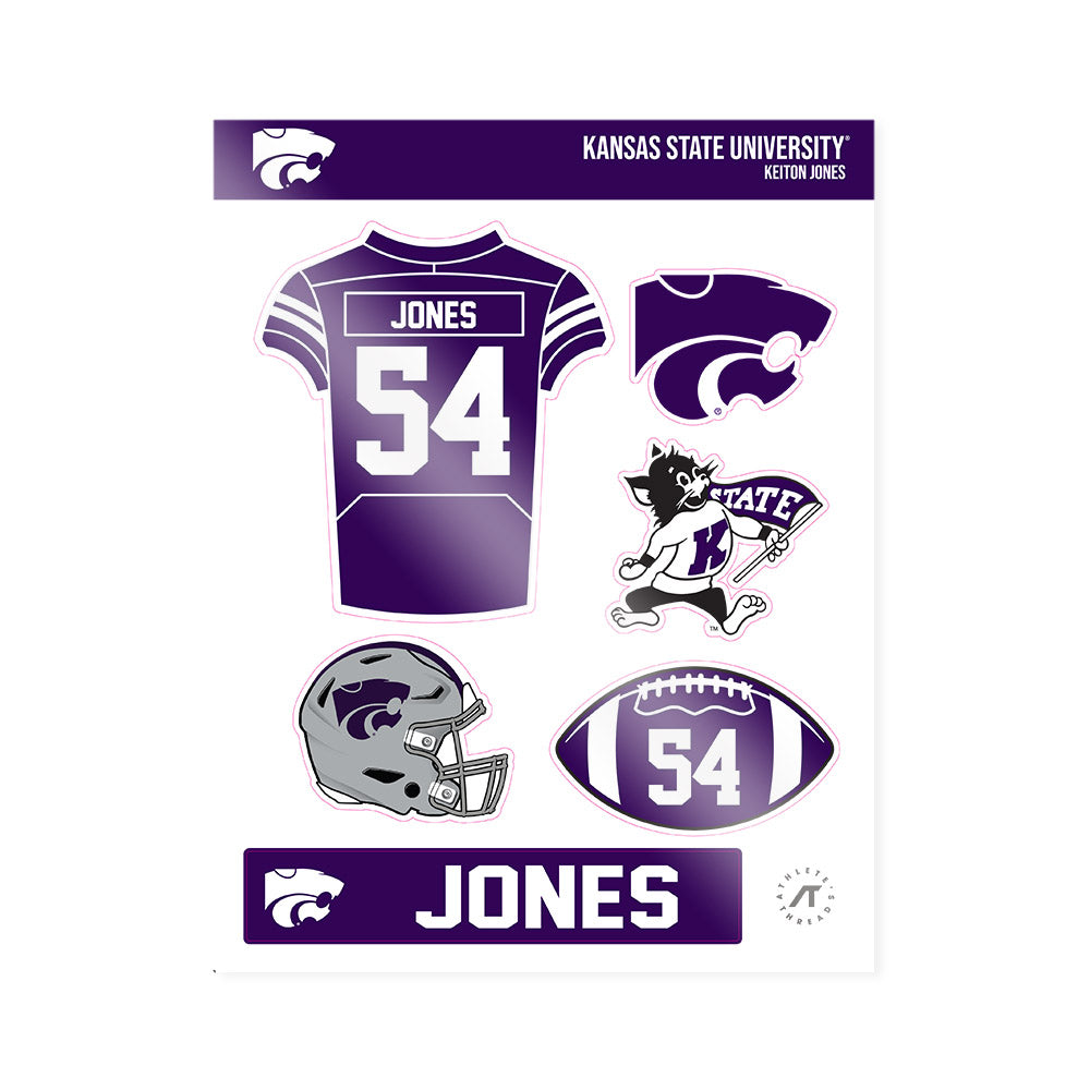 Kansas State - NCAA Football : Keiton Jones - Sticker Sheet-0