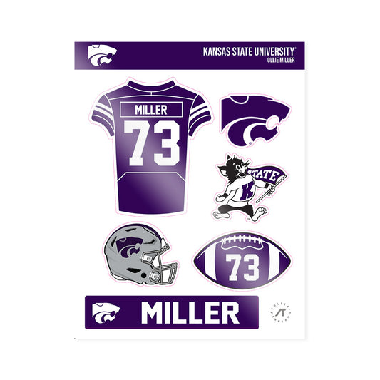 Kansas State - NCAA Football : Ollie Miller - Sticker Sheet-0