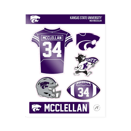 Kansas State - NCAA Football : Nick McClellan - Sticker Sheet-0