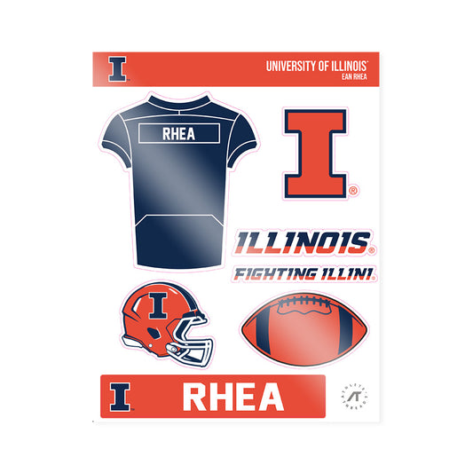 Illinois - NCAA Football : Ean Rhea - Sticker Sheet-0