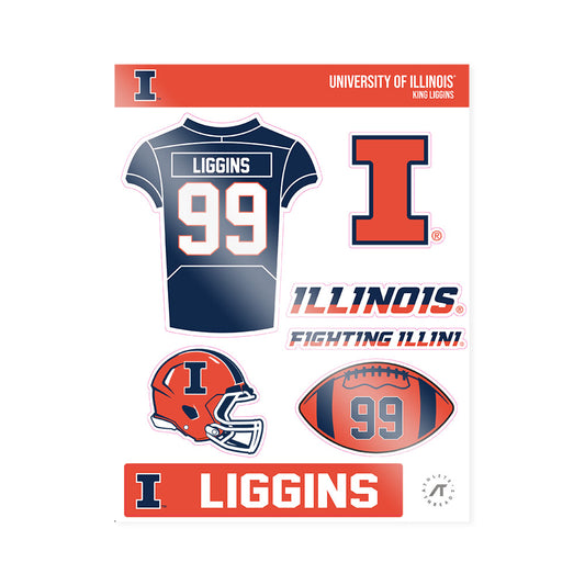 Illinois - NCAA Football : King Liggins - Sticker Sheet-0