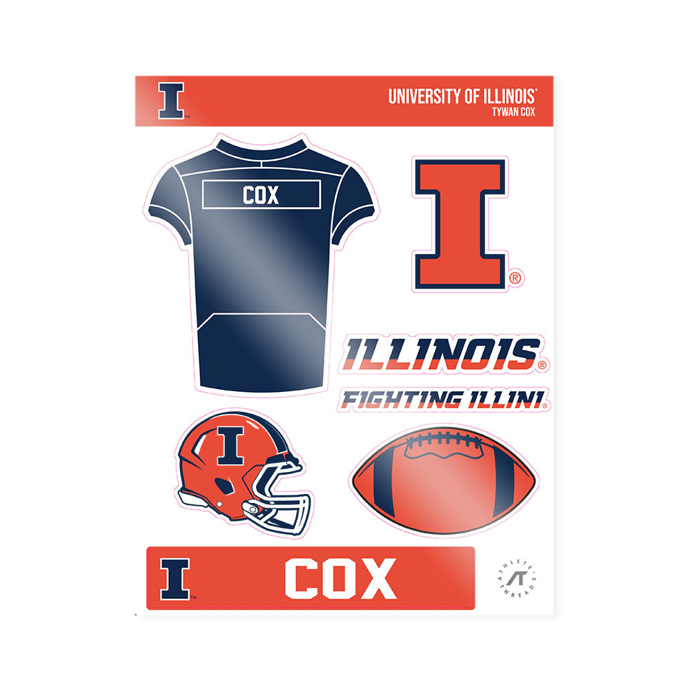 Illinois - NCAA Football : Tywan Cox - Sticker Sheet-0