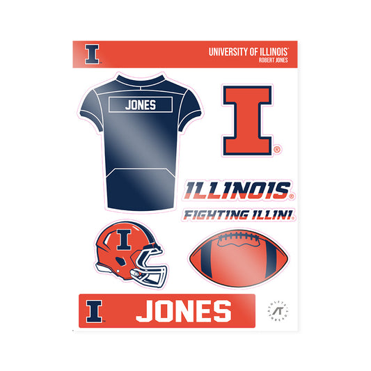 Illinois - NCAA Football : Robert Jones - Sticker Sheet-0