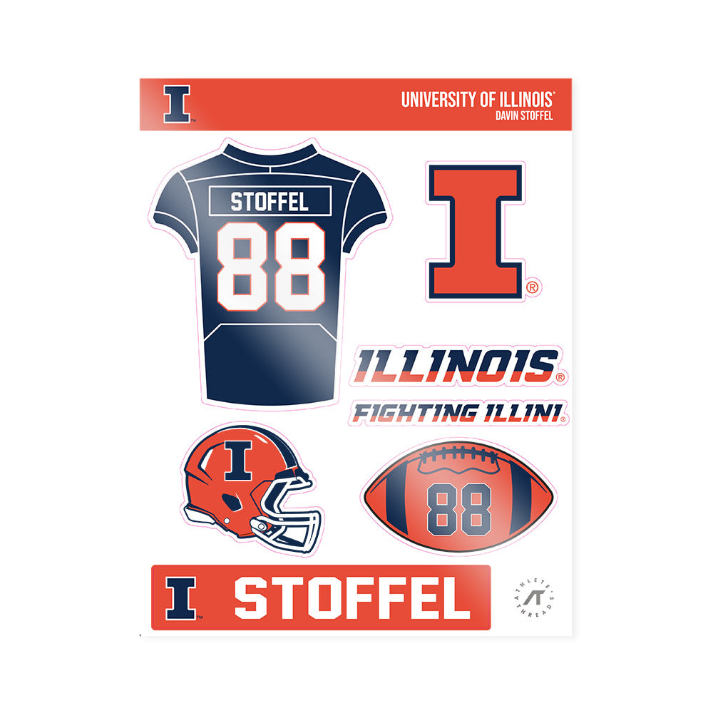 Illinois - NCAA Football : Davin Stoffel - Sticker Sheet-0