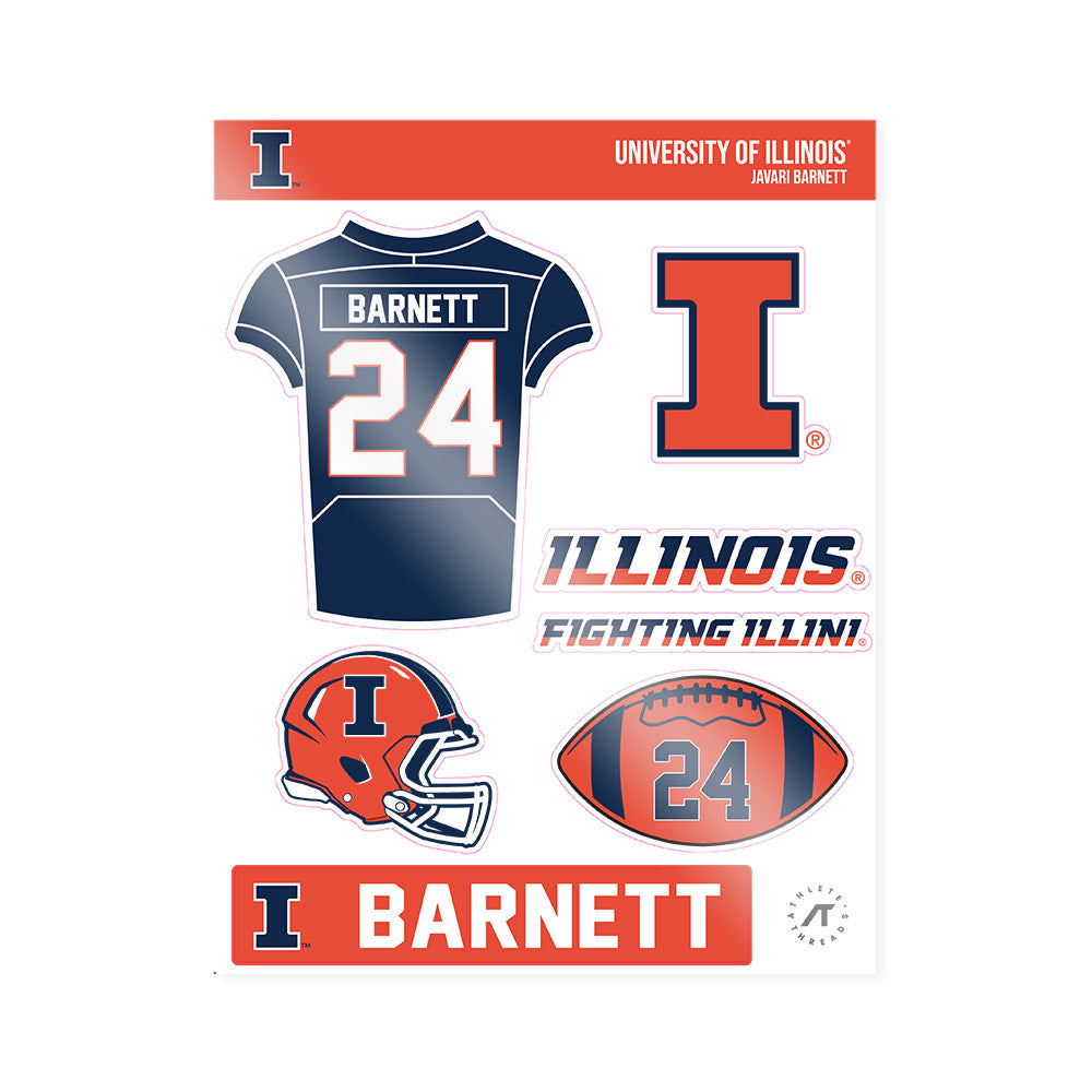 Illinois - NCAA Football : Javari Barnett - Sticker Sheet-0