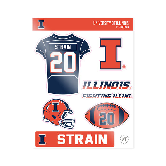 Illinois - NCAA Football : Tyler Strain - Sticker Sheet-0