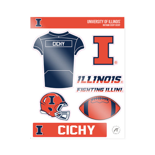 Illinois - NCAA Football : Nathan Cichy Cichy - Sticker Sheet-0