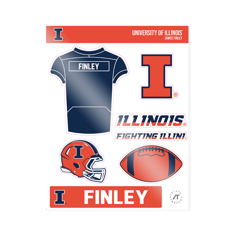 Illinois - NCAA Football : James Finley - Sticker Sheet-0