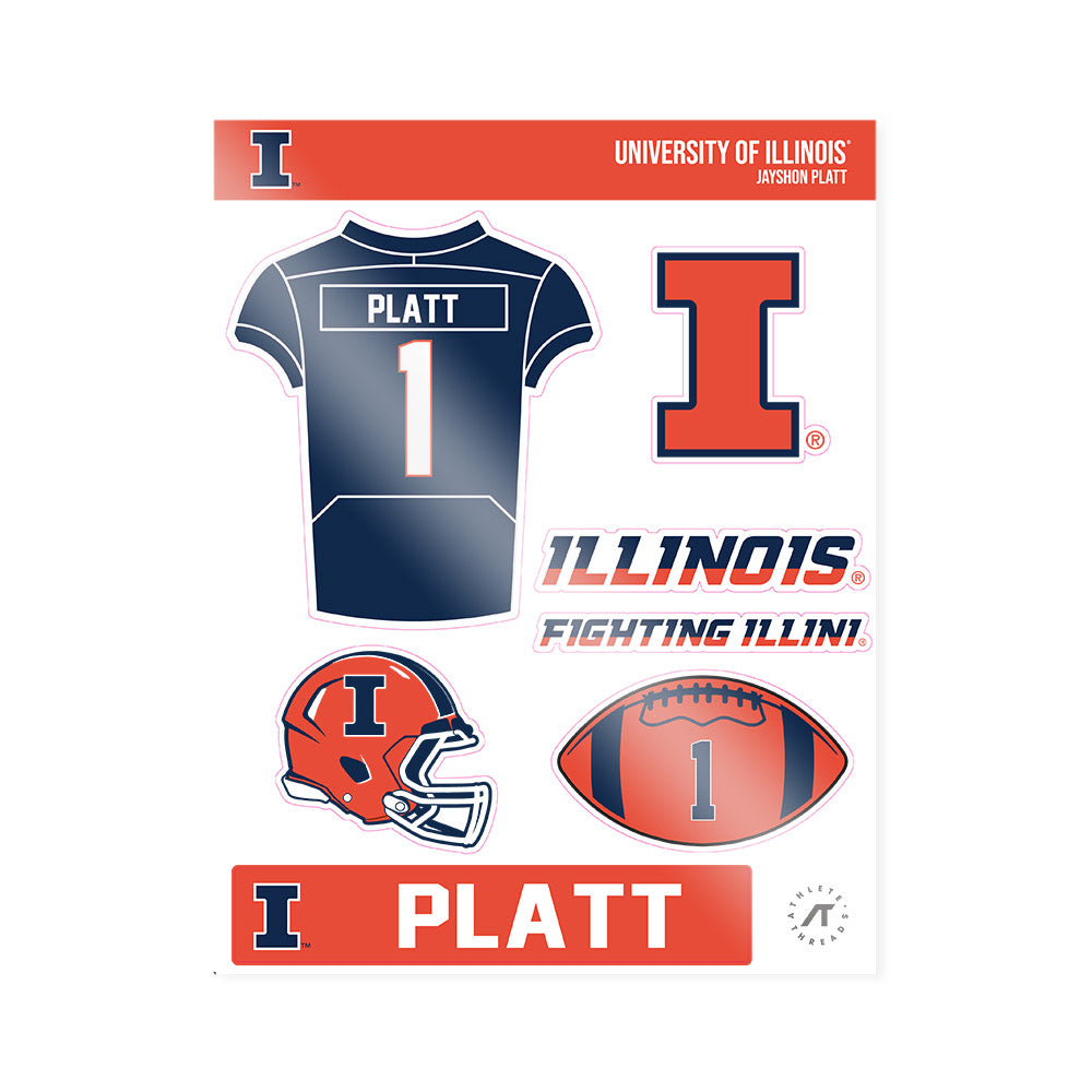 Illinois - NCAA Football : Jayshon Platt - Sticker Sheet-0