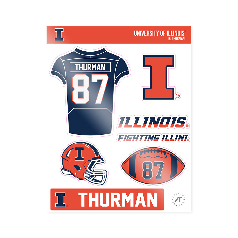Illinois - NCAA Football : BJ Thurman - Sticker Sheet-0