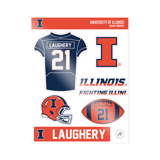 Illinois - NCAA Football : Aidan Laughery - Sticker Sheet-0