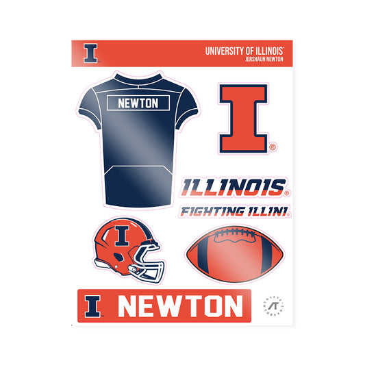 Illinois - NCAA Football : Jershaun Newton - Sticker Sheet-0