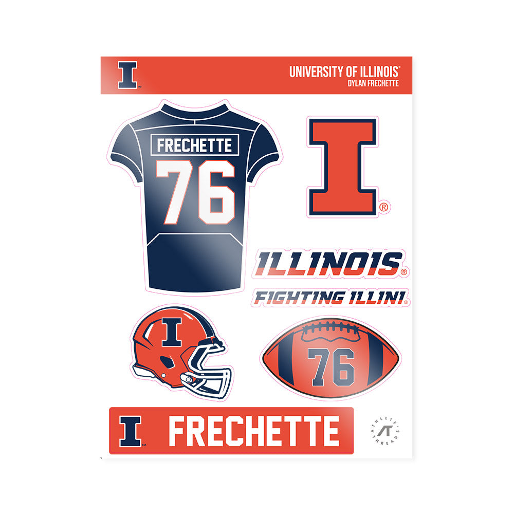 Illinois - NCAA Football : Dylan Frechette - Sticker Sheet-0