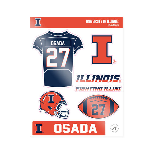 Illinois - NCAA Football : Lucas Osada - Sticker Sheet-0