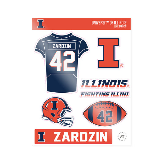 Illinois - NCAA Football : Luke Zardzin - Sticker Sheet-0