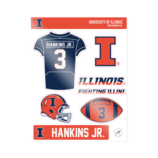 Illinois - NCAA Football : Nick Hankins Jr. - Sticker Sheet-0