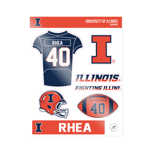 Illinois - NCAA Football : Ean Rhea - Sticker Sheet-0