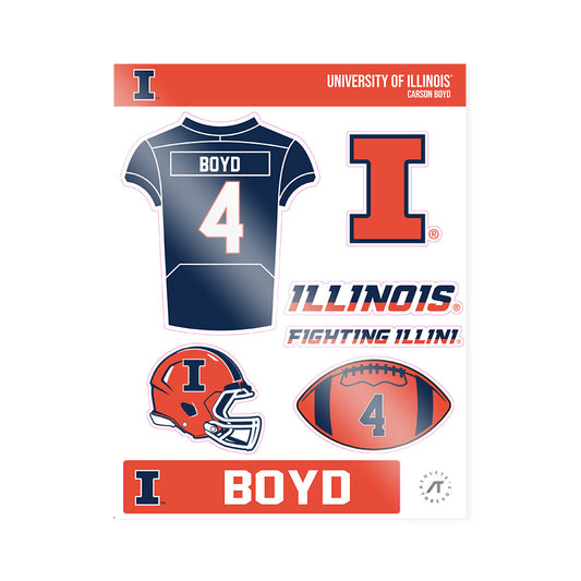 Illinois - NCAA Football : Carson Boyd - Sticker Sheet-0