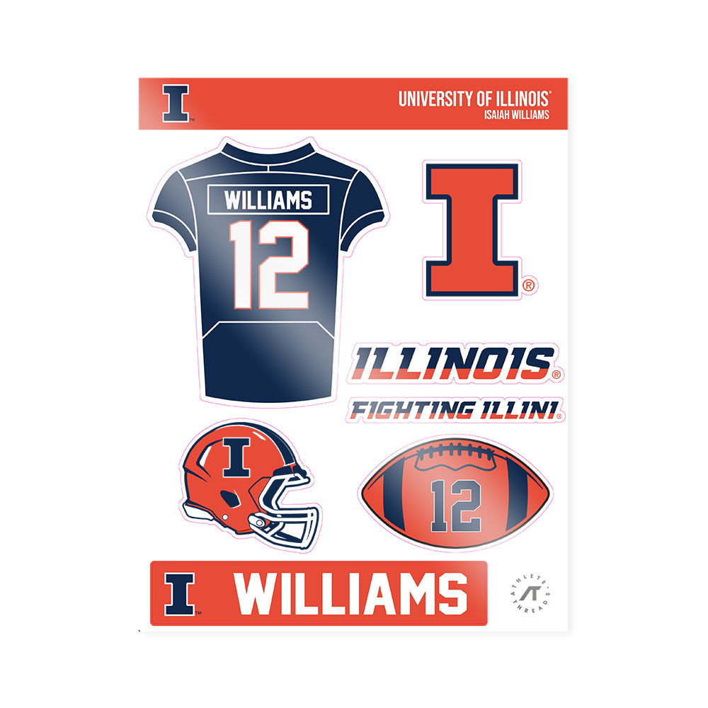 Illinois - NCAA Football : Isaiah Williams - Sticker Sheet-0