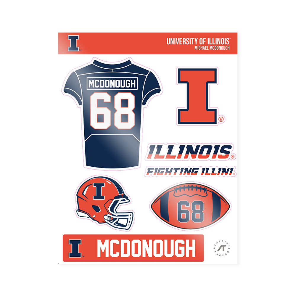 Illinois - NCAA Football : Michael McDonough - Sticker Sheet-0