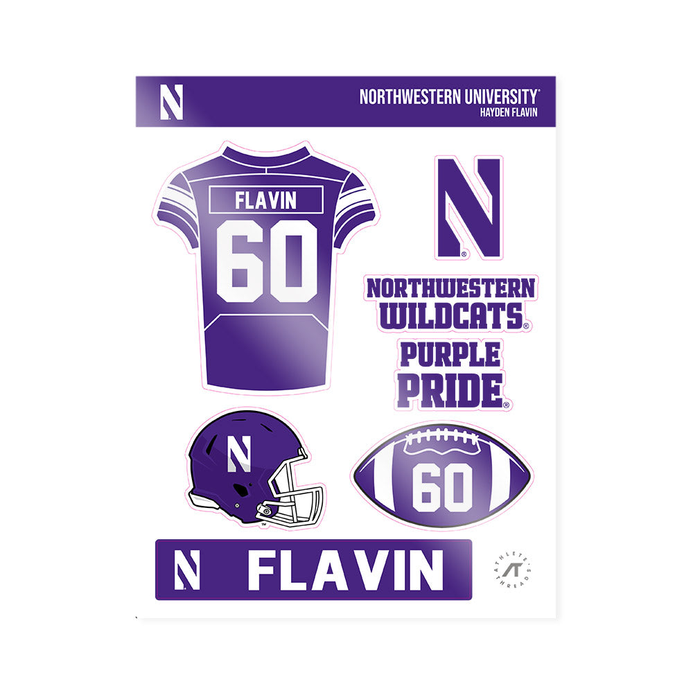 Northwestern - NCAA Football : Hayden Flavin - Sticker Sheet-0