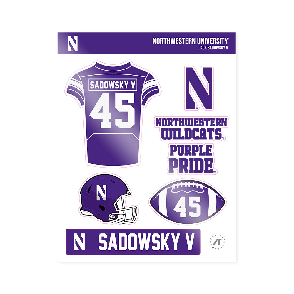 Northwestern - NCAA Football : Jack Sadowsky V - Sticker Sheet-0