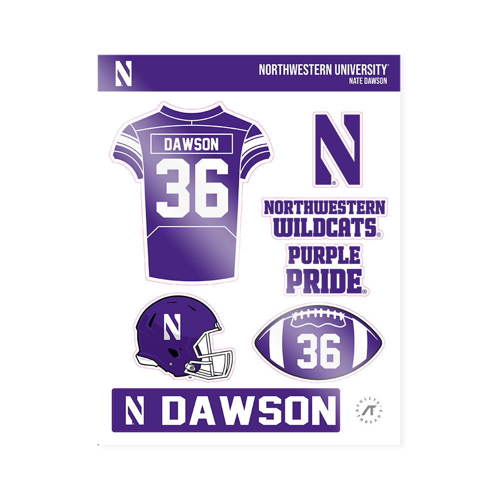 Northwestern - NCAA Football : Nate Dawson - Sticker Sheet-0