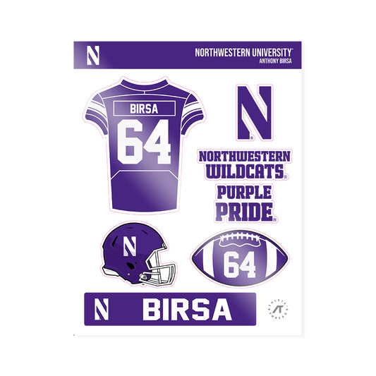 Northwestern - NCAA Football : Anthony Birsa - Sticker Sheet-0