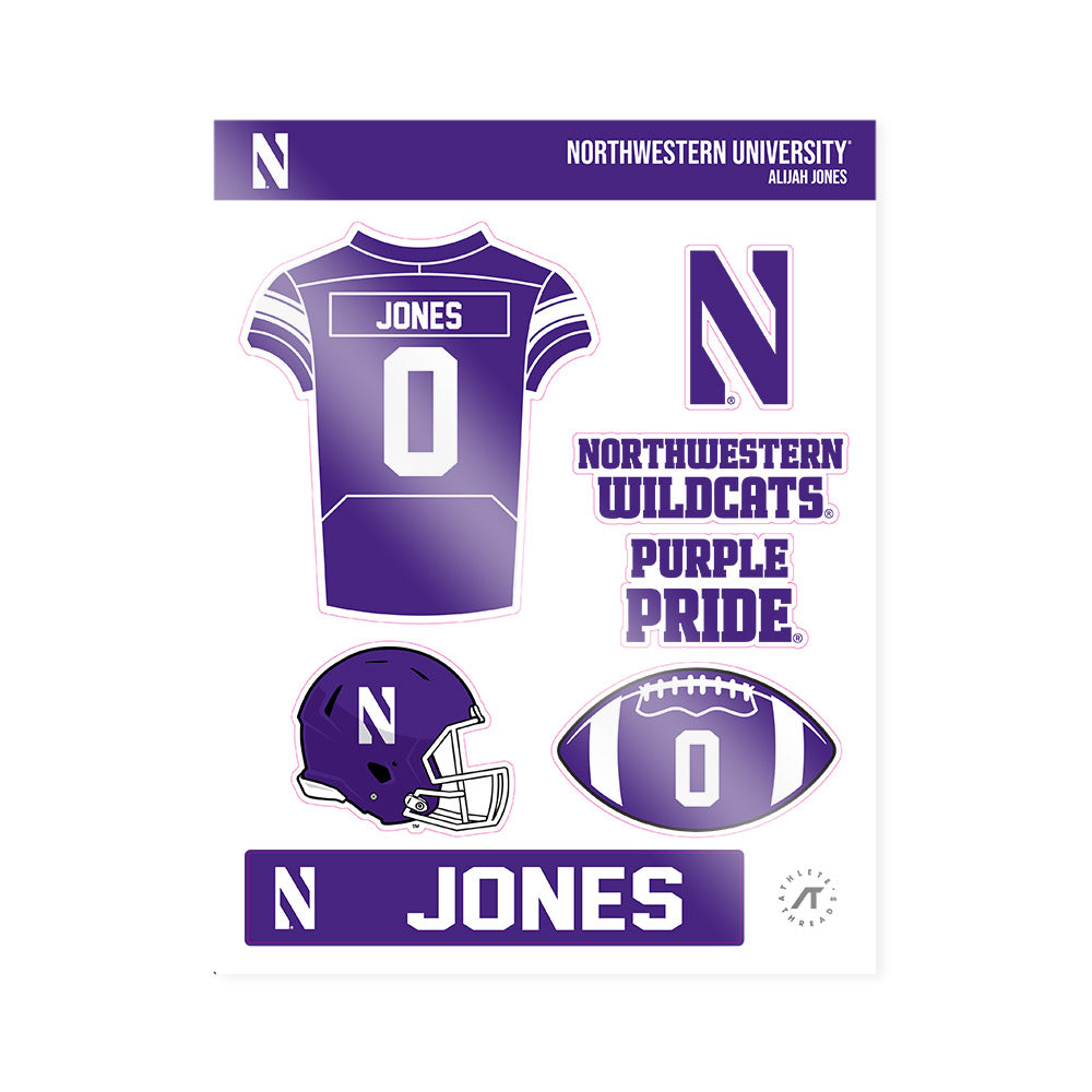 Northwestern - NCAA Football : Alijah Jones - Sticker Sheet-0