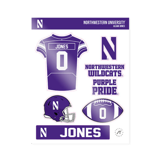 Northwestern - NCAA Football : Alijah Jones - Sticker Sheet-0
