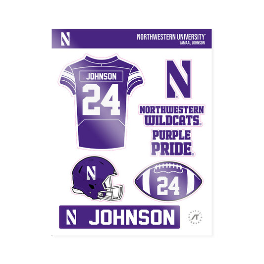 Northwestern - NCAA Football : Jamaal Johnson - Sticker Sheet-0