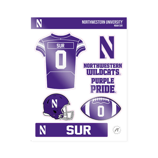 Northwestern - NCAA Football : Noah Sur - Sticker Sheet-0