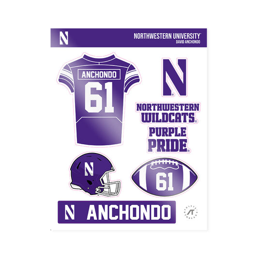 Northwestern - NCAA Football : David Anchondo - Sticker Sheet-0