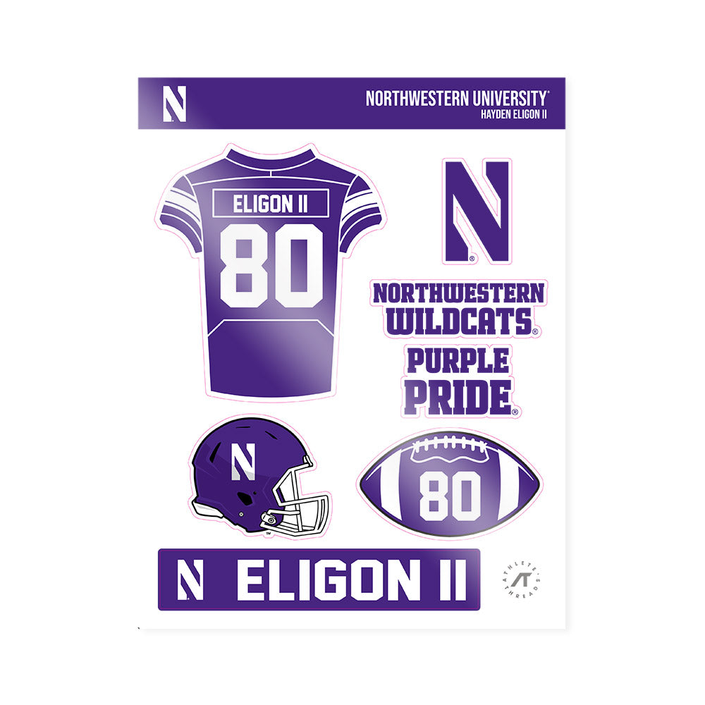 Northwestern - NCAA Football : Hayden Eligon II - Sticker Sheet-0
