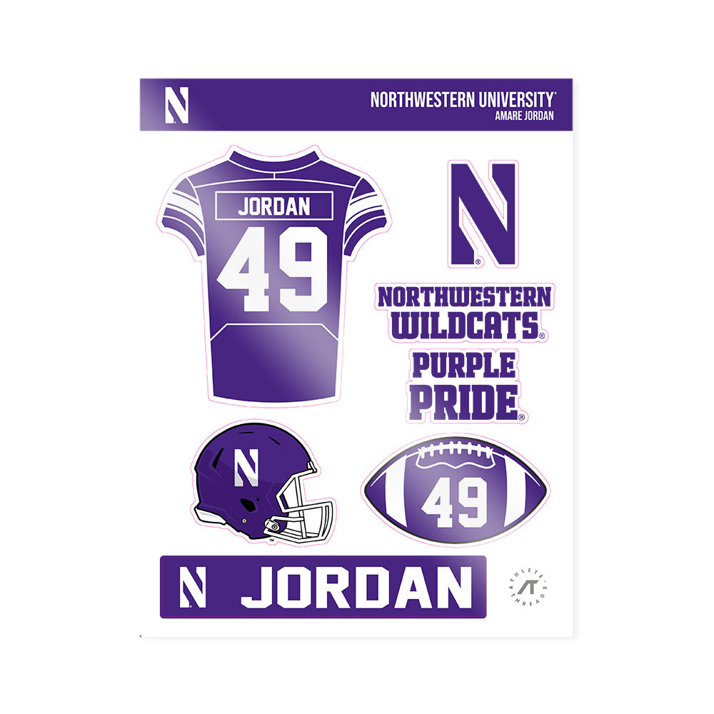 Northwestern - NCAA Football : Amare Jordan - Sticker Sheet-0