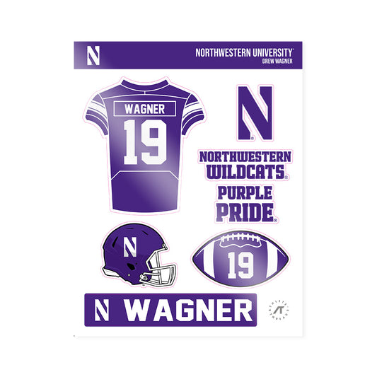 Northwestern - NCAA Football : Drew Wagner - Sticker Sheet-0