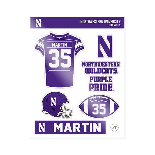 Northwestern - NCAA Football : Sean Martin - Sticker Sheet-0