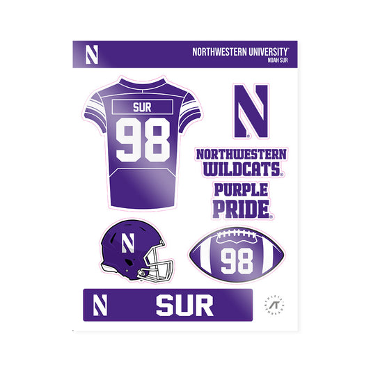 Northwestern - NCAA Football : Noah Sur - Sticker Sheet-0