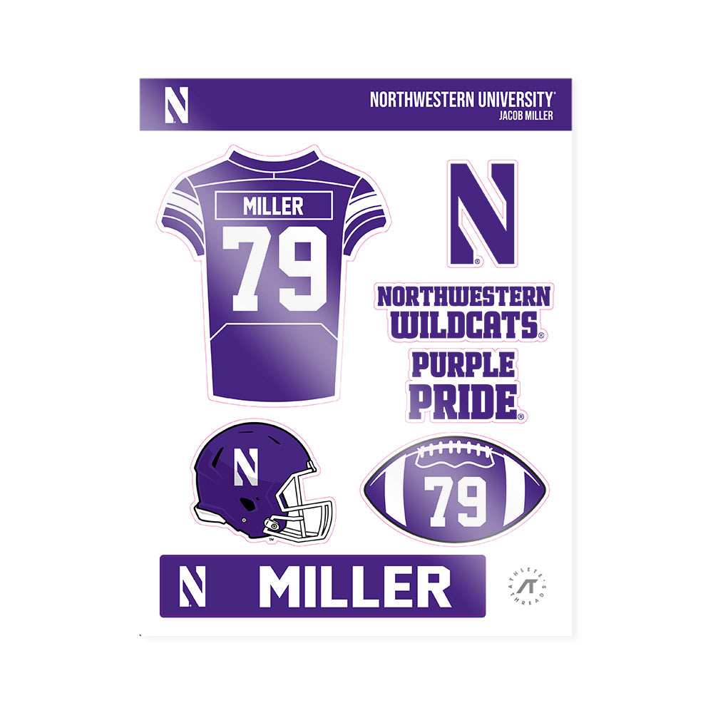 Northwestern - NCAA Football : Jacob Miller - Sticker Sheet-0
