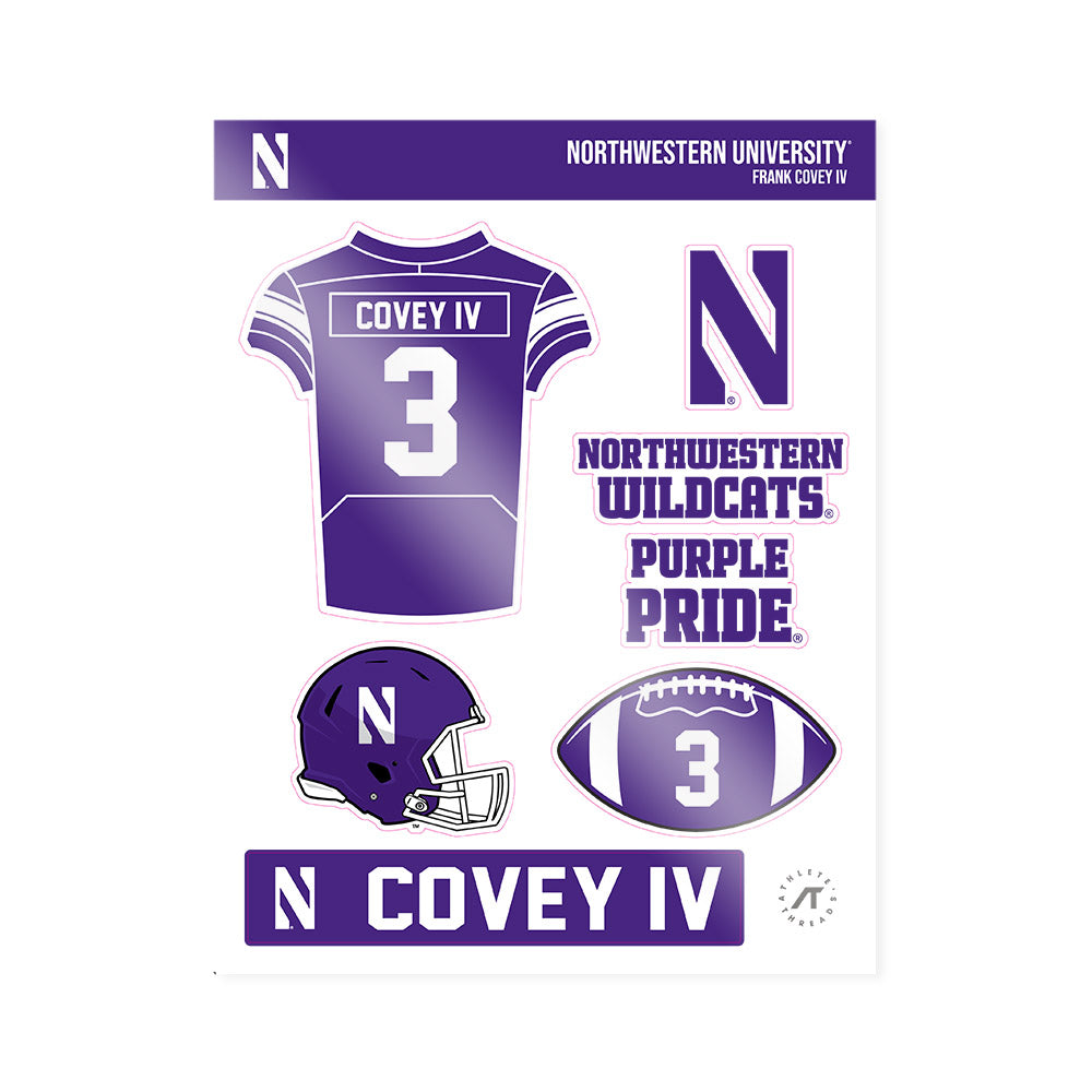 Northwestern - NCAA Football : Frank Covey IV - Sticker Sheet-0