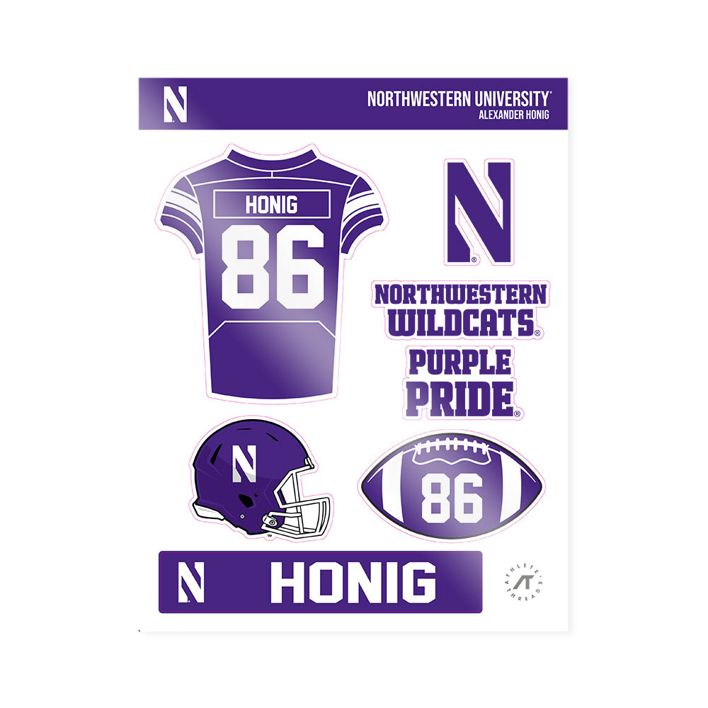 Northwestern - NCAA Football : Alexander Honig - Sticker Sheet-0