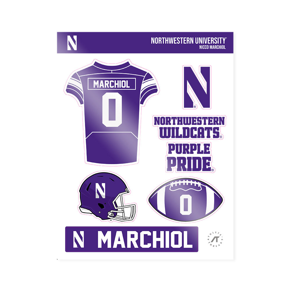 Northwestern - NCAA Football : Nicco Marchiol - Sticker Sheet-0